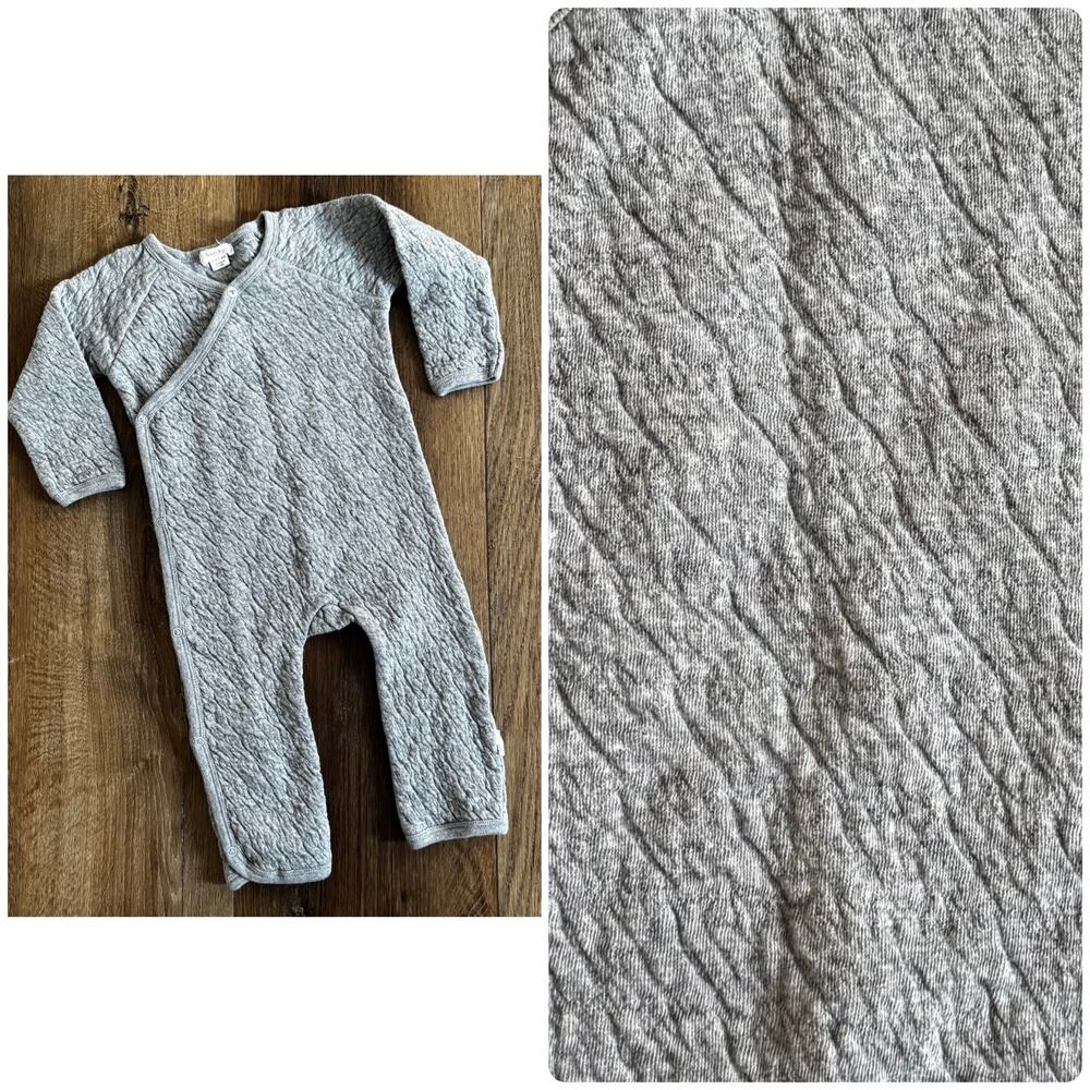 Burt's Bees Baby Quilted Organic Romper in Gray